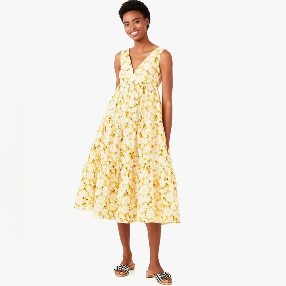 NWT Kate Spade Kate Daisy Poplin Vineyard Midi